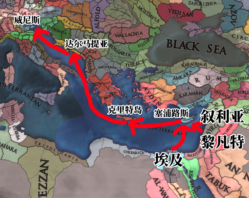 早期威尼斯贸易路线