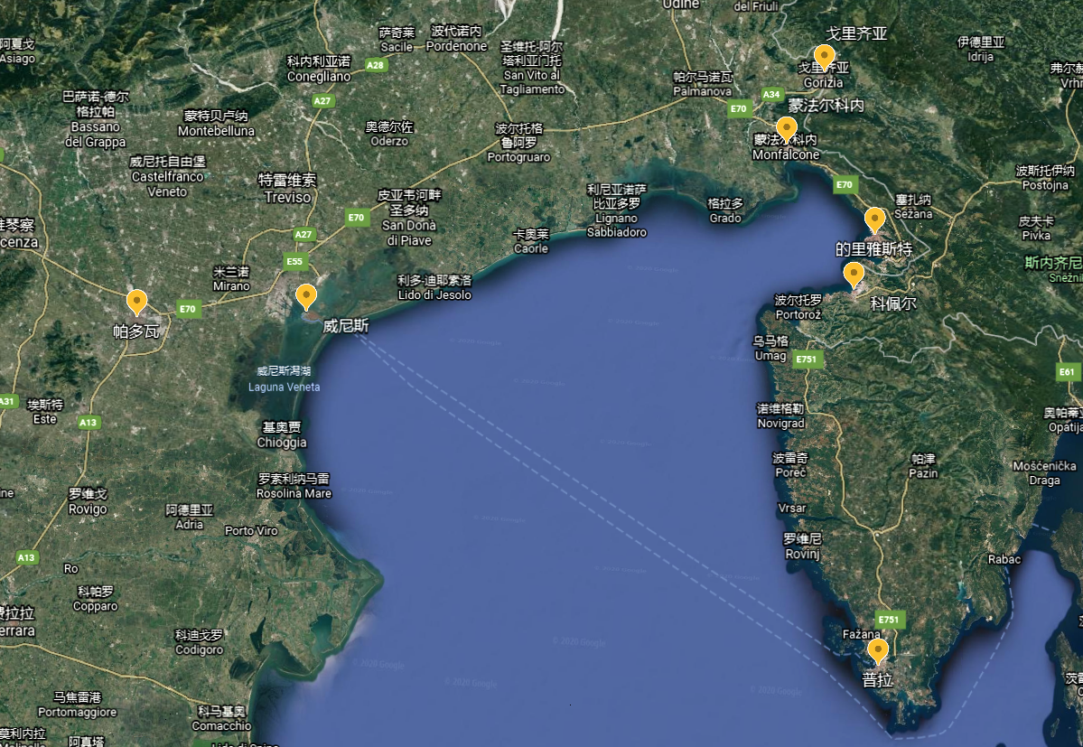 威尼斯湾示意图